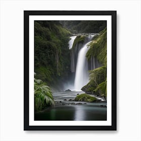 Sutherland Falls, New Zealand Realistic Photograph (2) Art Print