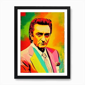 Johnny Cash Colourful Pop Art Art Print