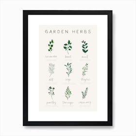 Garden Herbs And Kitchen Recipes Art Print