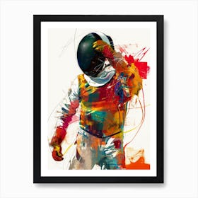 Fencer watercolor  sport art Art Print