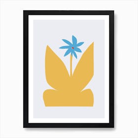 Minimal Blue Plant Art Print