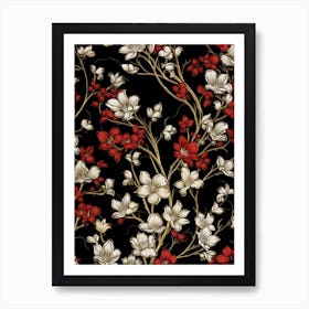 Winter Jasmine 4 William Morris Style Winter Florals Art Print