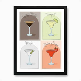 Cocktails Art Print