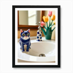 Blue Cat 2 Art Print