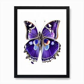 Purple Emperor Butterfly Decoupage 2 Art Print