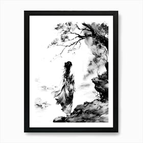 white and black 3 Art Print