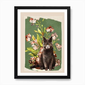 Cat In The Garden 1 Art Print