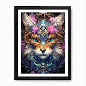 Fox Intricate Cosmic Art Print