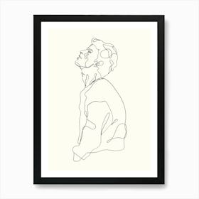 Single Line Drawing Monoline Hand Drawing Aesthetic Illustration 2 Art Print