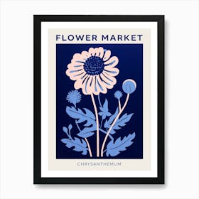 Blue Flower Market Poster Chrysanthemum 4 Art Print