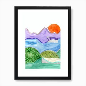 Landscape Watercolor Painting Art Print