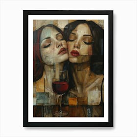 Two Women Kissing 5 Art Print