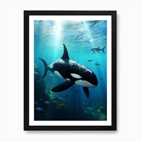 Orca Whales Underwear Realistic 1 Art Print