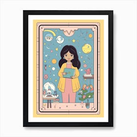 Cute Tarot Style The World  Art Print