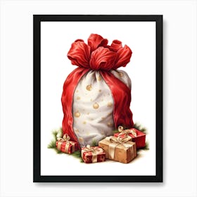 Christmas Gift Bag Art Print