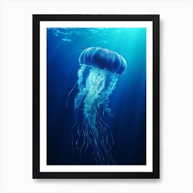 Sea Nettle Jellyfish Ocean Realistic 4 Art Print