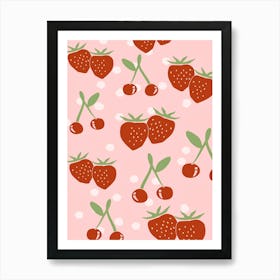 Strawberry Pattern Art Print