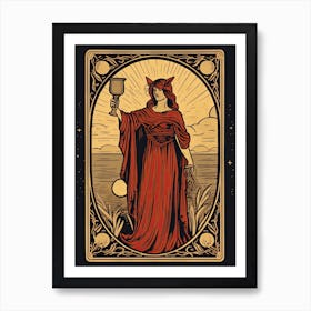 Temperance Tarot Card, Vintage 1 Art Print