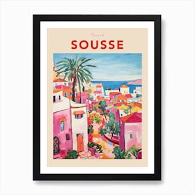 Sousse Tunisia Fauvist Travel Poster Art Print