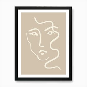 Beige face Art Poster_2458446 Art Print