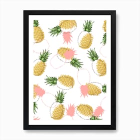 Pineapples & Pine Cones Art Print