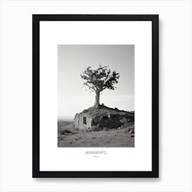 Poster Of Agrigento, Italy, Black And White Photo 2 Art Print