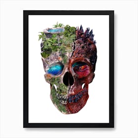 Two Face Skull Art Print
