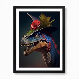 Dilophosaurus Illustration Dinosaur Art Print