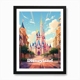 Disneyland Theme Park Magical Kingdom Modern Travel Art Art Print