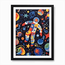 Astronaut Colourful Illustration 10 Art Print