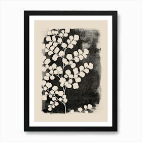 Black Fern, Botanical Art, Minimalist, Cottage Core 1 Art Print