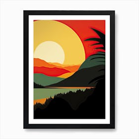 Big Sur California, Usa, Bold Outlines 3 Art Print