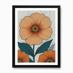 Orange Flowers Art Print