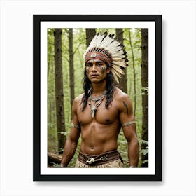 Indian Warrior The Woods Art Print