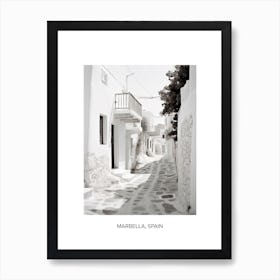 Poster Of Mykonos, Greece, Photography In Black And White 3 Art Print