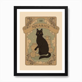 Cats Astrology Aquarius Art Print