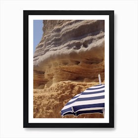 Beach Umbrella And Cliffs Summer Photography Art Print