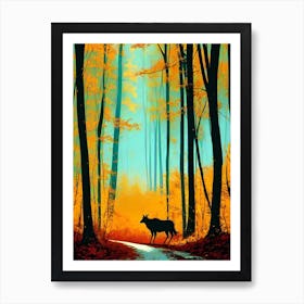 Wolf In The Woods Art Print