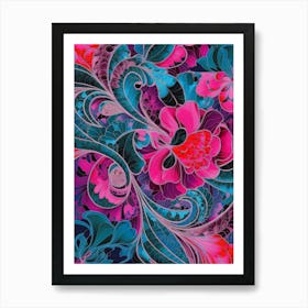 Abstract Floral Pattern 2 Art Print