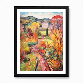 Autumn Gardens Painting Powis Castle Gardens United Kingdom 3 Art Print