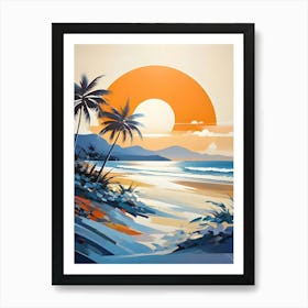 Sunset At The Beach 39 Art Print