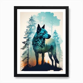 Wolf In The Woods Art Print