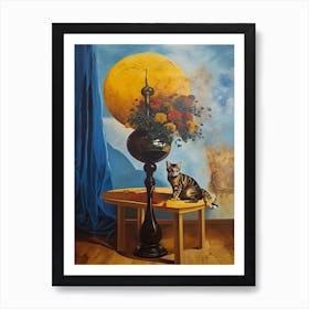 Statice With A Cat 1 Dali Surrealism Style Poster