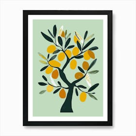 Olive Tree Flat Illustration 2 Art Print