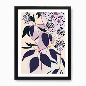 Elderberry Blossom Wildflower Modern Muted Colours 1 Art Print