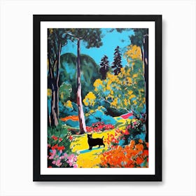 A Painting Of A Cat In Descanso Gardens, Usa In The Style Of Pop Art 04 Art Print