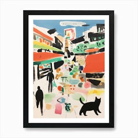 The Food Market In Tokyo 3 Illustration Art Print