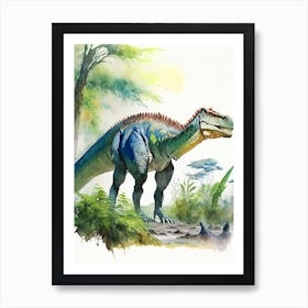 Alectrosaurus 1 Watercolour Dinosaur Art Print