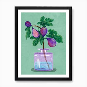 Figs Branch In Vase Art Print