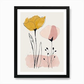 Port Louis Flower Market Boho Minimalist Style Art Print